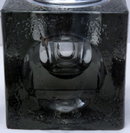 Heavy Smoked Glass Square Cube Table Lighter