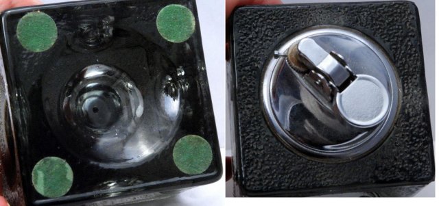 Heavy Smoked Glass Square Cube Table Lighter