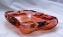Heavy Blown Pink Iridescent Flash Carnival Glass Ashtray