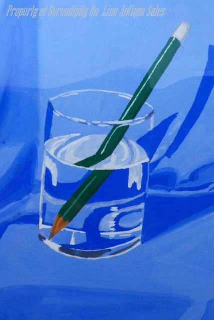 Still Life Painting, Pencil in Glass of Water by Kathryn Russell * PRICED REDUCED! **