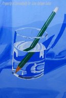 Still Life Painting, Pencil in Glass of Water by Kathryn Russell * PRICED REDUCED! **