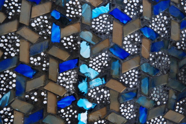 Stained Glass Mosaic Basket Weave Pattern Platter, Plate * PRICED REDUCED! **