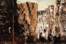 Yosemite Painting Mixed Media with Bark & Natural Material