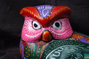 Old Mexican Terra-Cotta Talavera Owl Folk Art