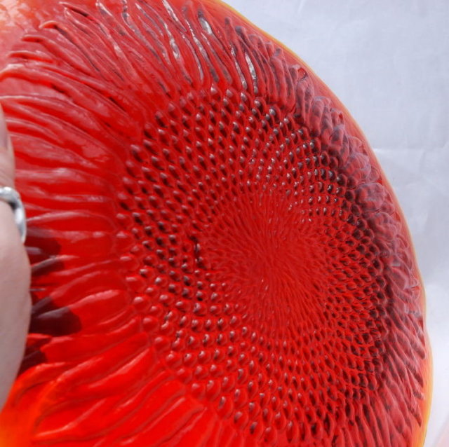 Handmade Orange Glass Sunflower Plate