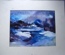 Water Color Painting, Snowy Winter Scene of House with Storm Looming Signed S. Peplow '99