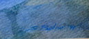 Water Color Painting, Snowy Winter Scene of House with Storm Looming Signed S. Peplow '99