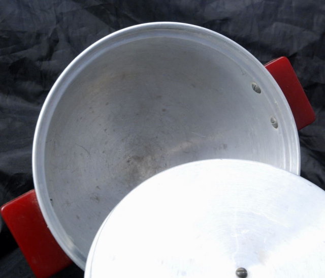 Art Deco Aluminum Ice Bucket with Bakelite Handles