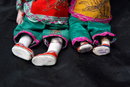 Pair of Chinese Composition Doll with Silk Clothes