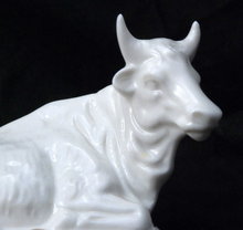 White Porcelain Cow (with horns) made by GHC Japan