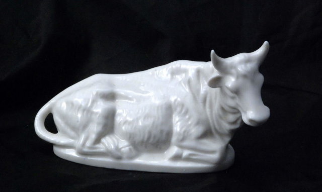 White Porcelain Cow (with horns) made by GHC Japan