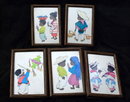 Betanzos Art Mexico Mexican Children Vintage Post Card in Frames