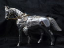 Vintage Silver Metal Horse with chain reins