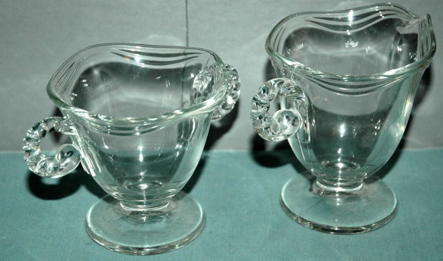 Elegant Glass Ware Cream & Sugar Set
