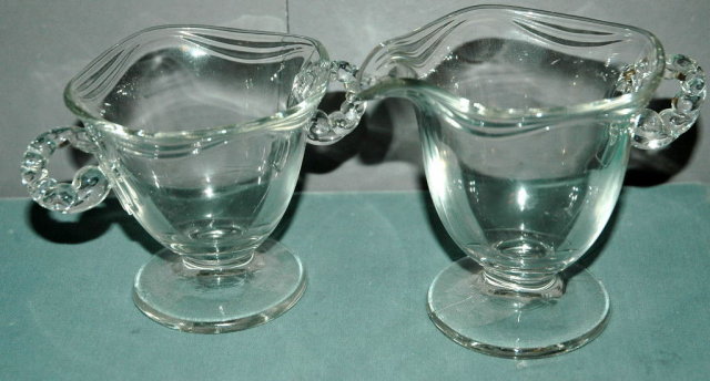 Elegant Glass Ware Cream & Sugar Set