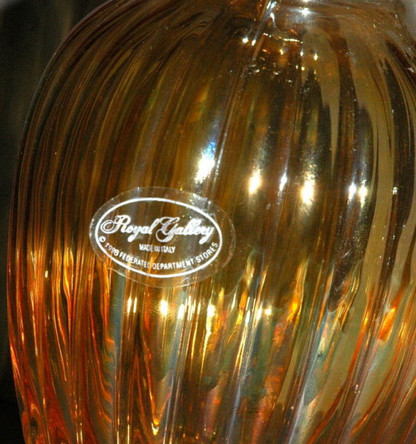 Royal Gallery Italian Amber Luster Glass Vase