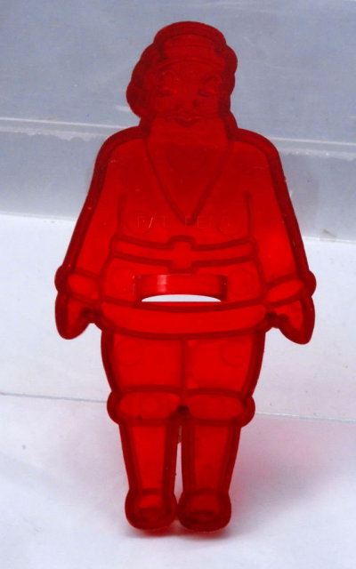 Vintage Red Plastic Detailed Santa Cookie Cutter with Patent Pending