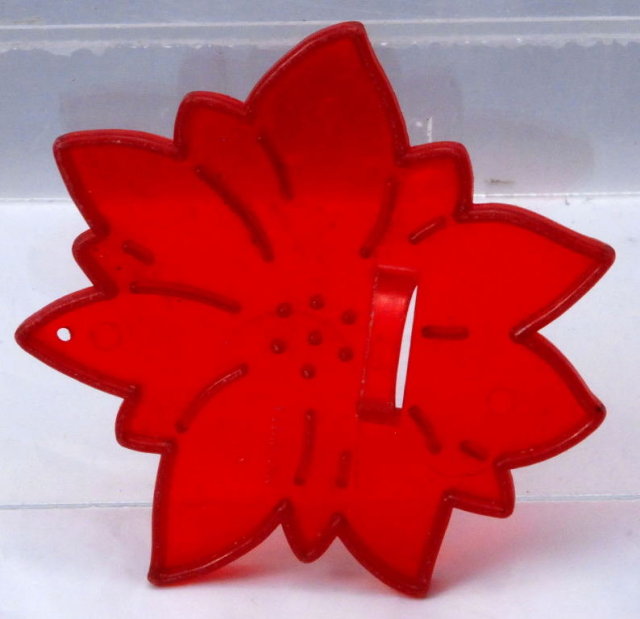 Vintage Red Plastic HRM Christmas Poinsettia Cookie Cutter