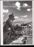 Gargoyle at Notre Dame Paris with Eiffel Tower View Black White Photograph , Art Photography