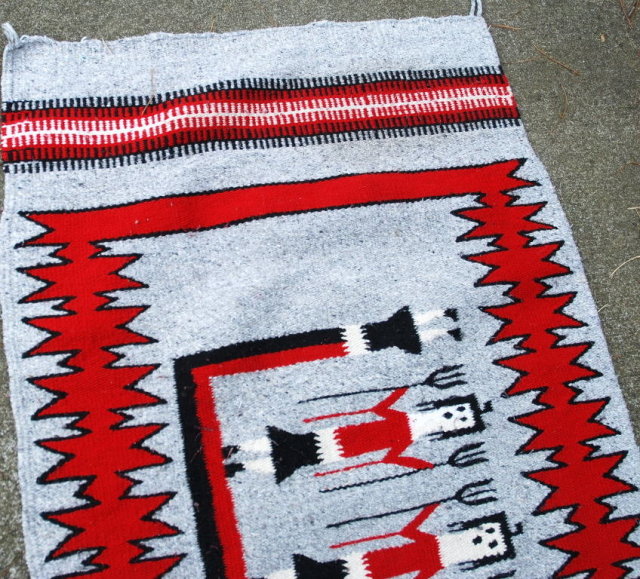 Old Navajo Hand Woven Yei Rug 56