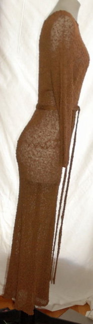 1940's Rayon Boucle Hand Knit Dress Gown * PRICED REDUCED! **