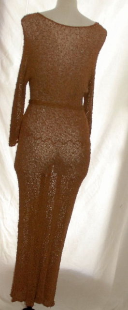 1940's Rayon Boucle Hand Knit Dress Gown * PRICED REDUCED! **