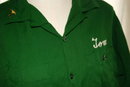1950's KING LOUIE RAYON Gabardine Bowling Shirt size L GREEN