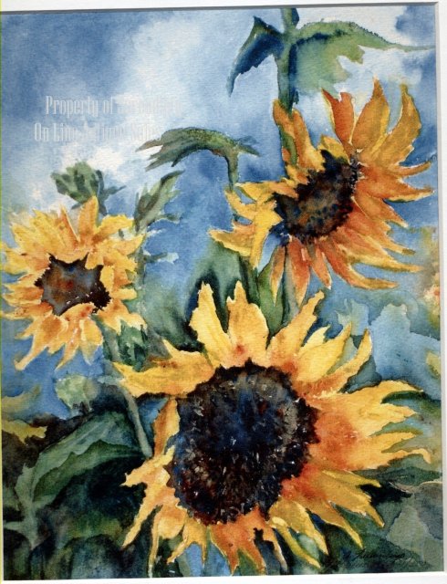 Sun Flower Water Color Painting , * PRICED REDUCED! **