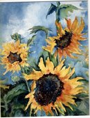 Sun Flower Water Color Painting , * PRICED REDUCED! **