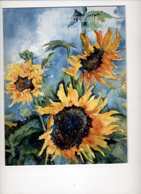 Sun Flower Water Color Painting , * PRICED REDUCED! **