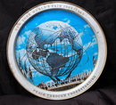 1965 New York World's Fair Unisphere Tin Round Drink Tray
