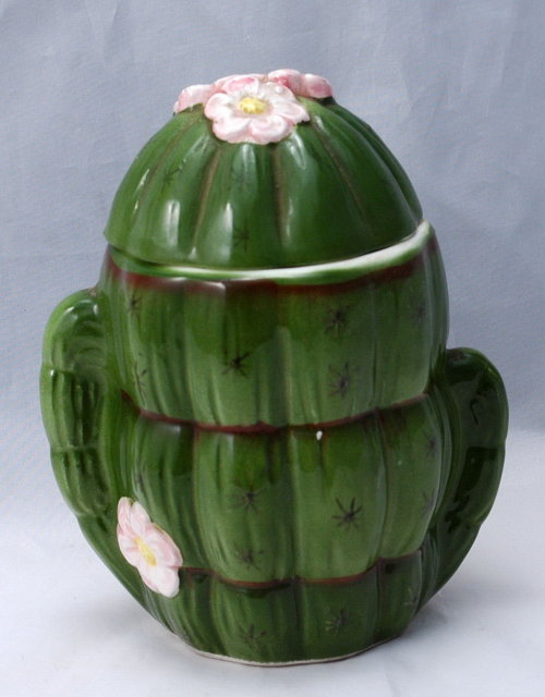 Ceramic Cactus Jam Jar or Condiment jar made in Japan