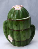 Ceramic Cactus Jam Jar or Condiment jar made in Japan