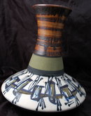 Modernist Eames Era large hand thrown Studio Pottery Vase HARSA Israel Signed and dated.