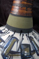 Modernist Eames Era large hand thrown Studio Pottery Vase HARSA Israel Signed and dated.