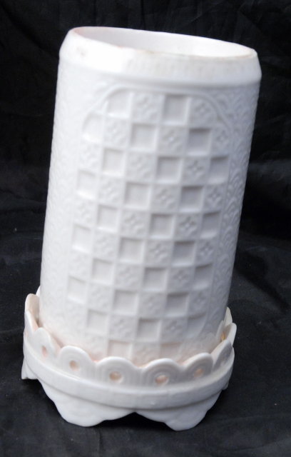 3d Relief Carved Pagoda Landscape Banko Porcelain Vase Japanese RARE