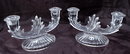 Pair of BOHEMIA Crystal duo Light CANDLESTICKS or Candelabras