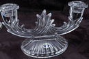 Pair of BOHEMIA Crystal duo Light CANDLESTICKS or Candelabras
