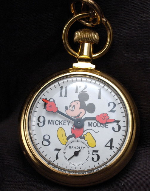 Disney Bradley Mickey Mouse Conductor Collectable Pocket Watch