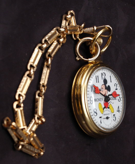 Disney Bradley Mickey Mouse Conductor Collectable Pocket Watch