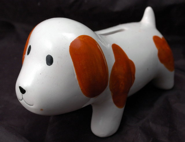 Ceramic Puppy Dog Bank