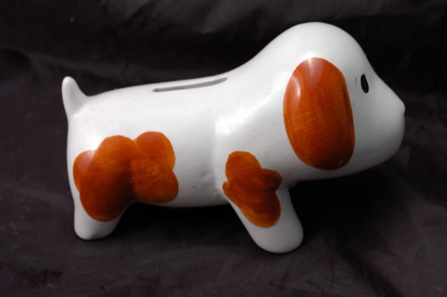 Ceramic Puppy Dog Bank