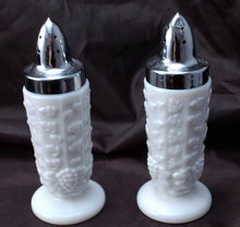 Westmoreland Paneled Grape Milk Glass Salt & Pepper Shakers