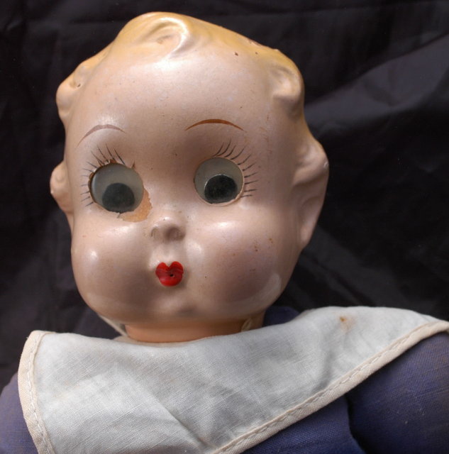 Ralph A. Freundlich, Inc. Googly Eyed Sailor Boy Doll 1937 / Composition head, cloth body with oversized legs
