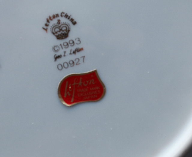 Lefton Hand Painted Rose Serving Plate