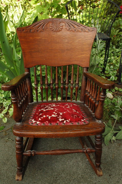 Old Pressed Back Child's Rocking Chair