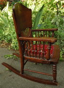 Old Pressed Back Child's Rocking Chair
