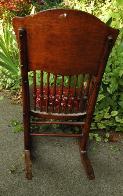Old Pressed Back Child's Rocking Chair