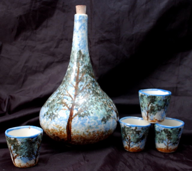 Hand painted Porcelain Sake Set