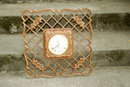 Huge Lattice Syroco Wall Clock, 8 Day Jeweled Wind Up with key. of Syroco Wood RARE STYLE * PRICED REDUCED! **